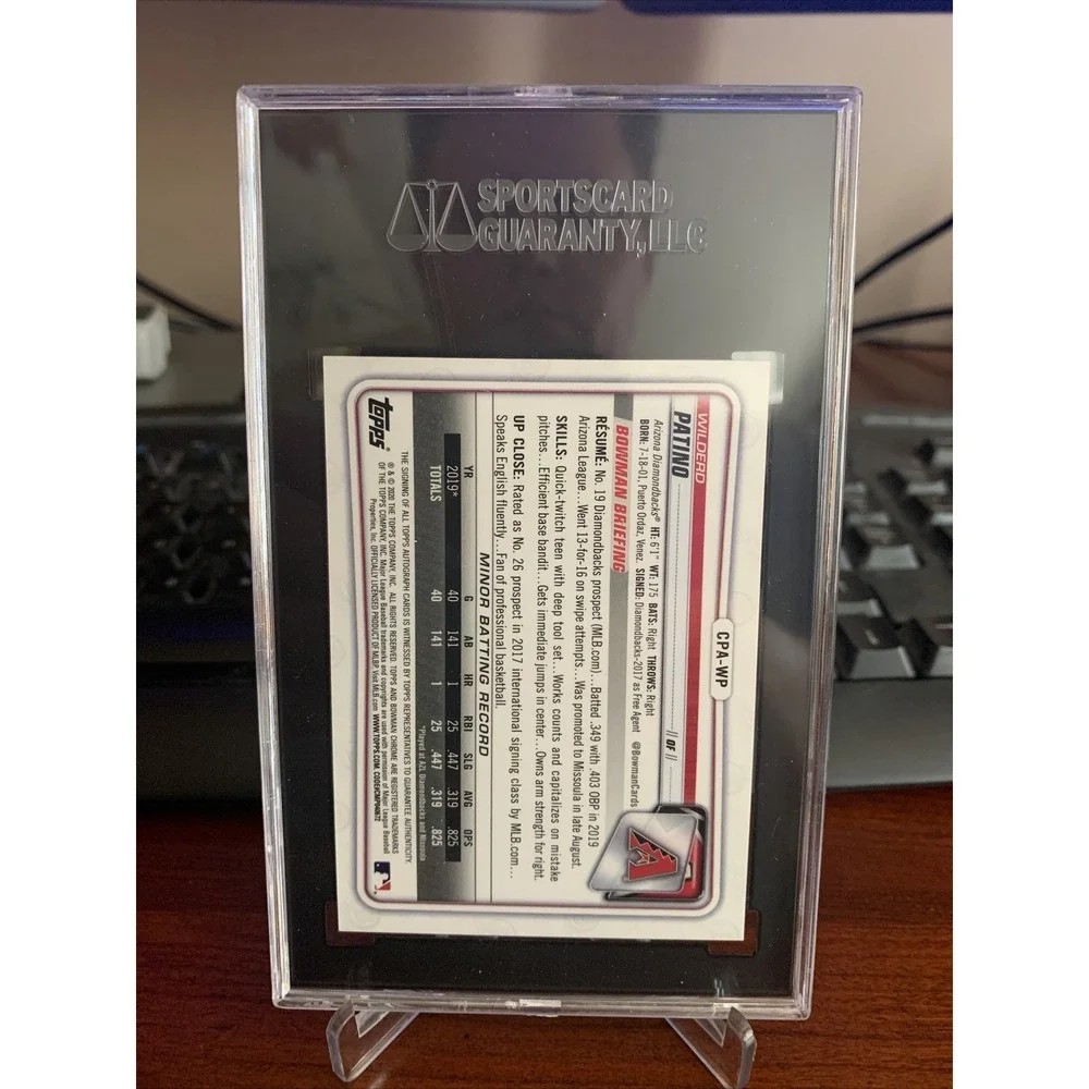 2020 Bowman Chrome Wilderd Patino Auto SGC 10 D-Backs CPA-WP